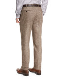 Donegal Flat-Front Trousers, Brown
