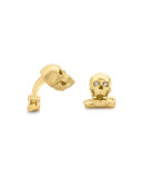 Yellow-Gold Skull Cuff Links