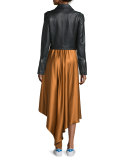 Sydney Silk Satin Midi Skirt, Coppertone