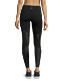 Vitality Lace-Panel Sport Leggings, Grenache