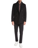 Mercer Double-Breasted Pea Coat, Black