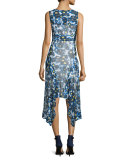 Sleeveless Printed Hanky-Hem Dress 