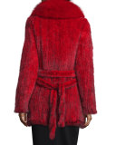 Knit Mink Coat w/ Fox Trim
