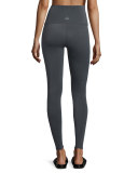 High-Waist Plush Leggings, Charcoal