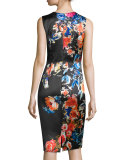 Sleeveless Floral-Print Sheath Dress