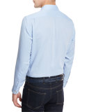 Flannel Long-Sleeve Sport Shirt, Blue