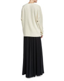 Wilden Long-Sleeve V-Neck Tunic, White Rose