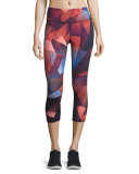 Reversible Print Performance Capri Pants, Nebula