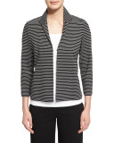 Bellene Striped 3/4-Sleeve Jacket, Black Multi