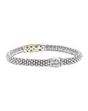 Embrace Silver & 18k Diamond Caviar Bracelet