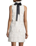 Twiggy Halter Floral Applique Cocktail Dress