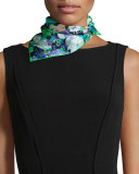 Demeter Floral-Print Square Scarf, Green