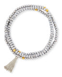 Easton Triple-Wrap Crystal Stretch Bracelet, Silver