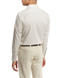 Geo-Print Sport Shirt, Medium Beige