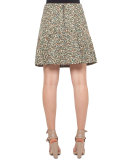 Flounced Static Tweed Skirt, Multi
