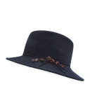 Bianca Wool Felt Fedora, Midnight