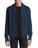 Wedgewood Ribbed Wool Cardigan, Blue