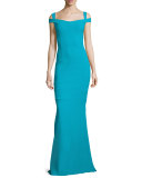 Jillian Cap-Sleeve Column Gown 