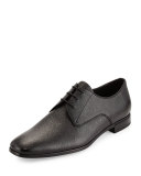Saffiano Lace-Up Oxford, Black