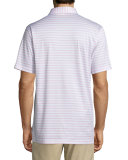Charley Striped Lisle-Knit Polo Shirt, White