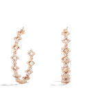 Venetian Quatrefoil Hoop Earrings with Diamonds in Rose Gold