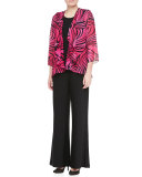 Stretch-Knit Wide-Leg Pants, Black 