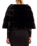 Horizontal-Paneled Mink Fur Capelet