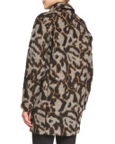 Camille Short Animal-Print Cocoon Jacket, Multicolor