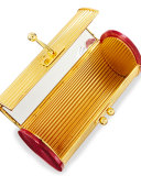 Dani Metal Backlit Evening Clutch Bag, Gold/Red