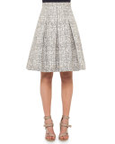 Cross-Stitch A-Line Pleated Skirt, Cliff/Chalk