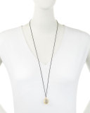 18K Gold & Black Steel Carpe Diem Crystal Pendant Necklace