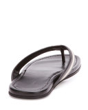 Venzio Calf Leather Thong Sandal, Black