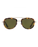 Breton Polarized Aviator Sunglasses, Blond Tortoise