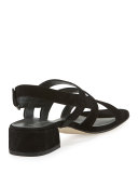 Barrio Suede Slingback Sandal, Black