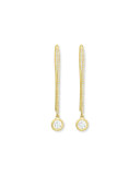18k Gold Linear Diamond Drop Earrings