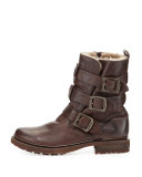 Valerie Shearling-Lined Buckle Boot
