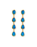 Linear Opal Drop Earrings in 24K Gold