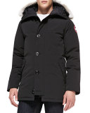Chateau Arctic-Tech Parka with Fur Hood, Black 
