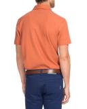 Cotton-Silk Polo Shirt, Orange