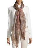 Cashmere-Silk Scialle Nur Soffio Scarf, Woodrose