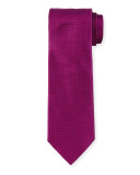 Solid Geo-Print Silk Tie, Purple