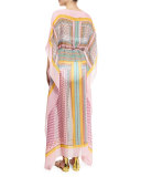Monte Carlo Printed Maxi Caftan Coverup, Zen Scarf Multi