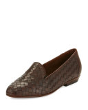 Nader Woven Leather Loafer, Tan