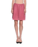 Organza-Dot Full Skirt, Fuchsia