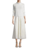 Roxanne Embroidered Midi Skirt, Cream