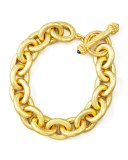 Heavy Oval Link 19k Gold Bracelet