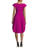 Lione Pleated Jersey Cocktail Dress, Pink