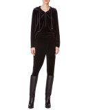 Ruched-Waist Jogger Pants, Aubergine