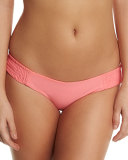 Daisy Shirred-Side Swim Bottom, Hibiscus