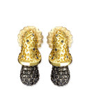 Acorn 18k Gold & Black Diamond Earrings